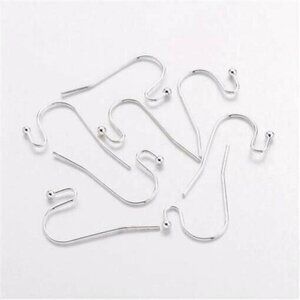 925 Sterling Silver Plated Minimalist Open Loop Earring Hooks Findings 10 pcs